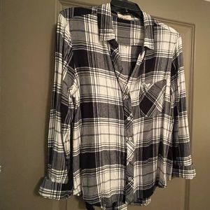 Bella Dahl plaid button down top